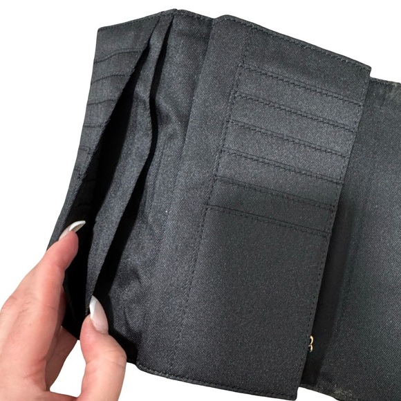 JustFab Black Faux Leather Wallet with Gold Horse Emblem - Picture 5 of 7